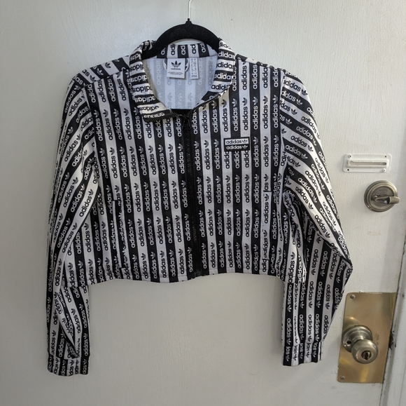 Adidas Black & White Logo Stripe Tracksuit Set Jacket Leggings Size Small - Picture 9 of 14